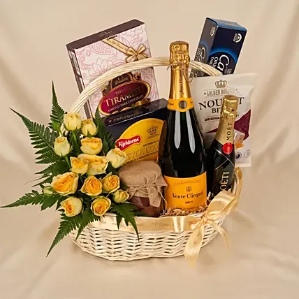 Celebrations Basket with Wine: Father's Day Flowers