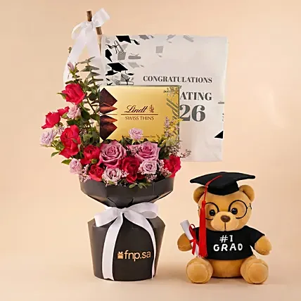 2026 Graduation Flowers, Bear & Chocolate Bundle: Soft Toys