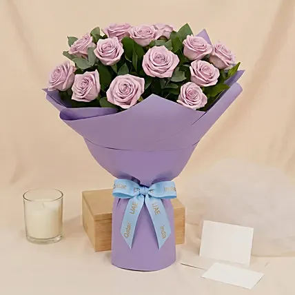 Eternal 20 Purple Roses Bouquet: Purple Flowers