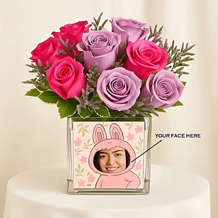 Labubu Personalised Face Flowers Vase: Trending Gifts
