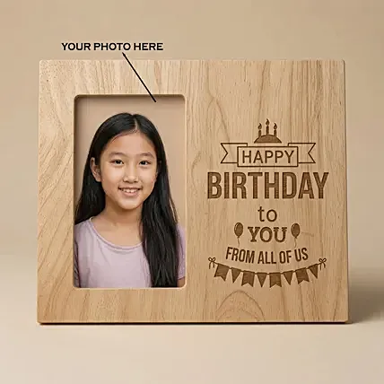 Personalised Birthday Engraved Wooden Frame: 