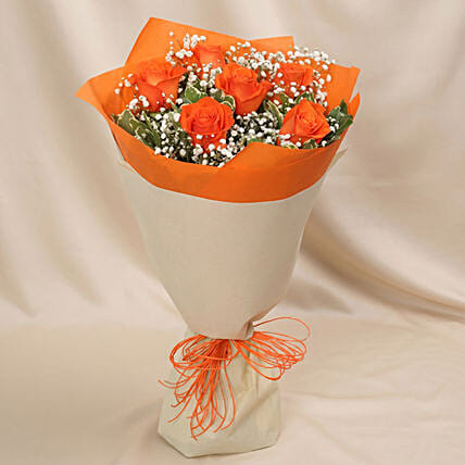 Bouquet Of Orange Roses: Orange Flowers
