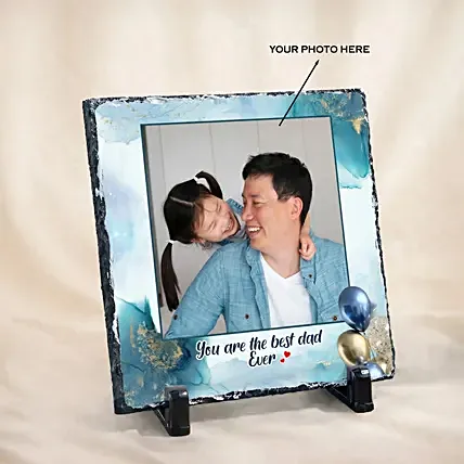 Best Dad Ever - Personalised Slate Frame: Personalised Photo Frames