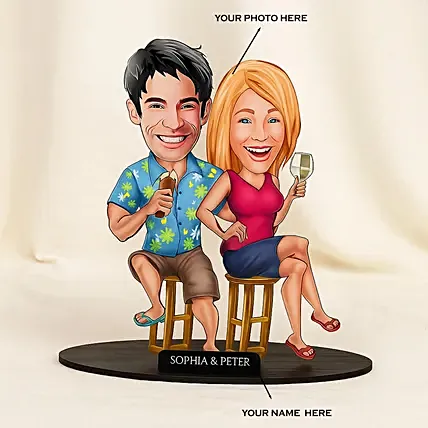 Couple on Vacation Caricature: Personalised Caricatures