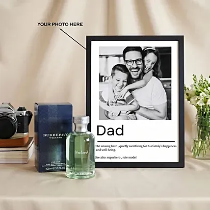 Fathers Day Personalised Frame & Burberry Weekend Perfume: 