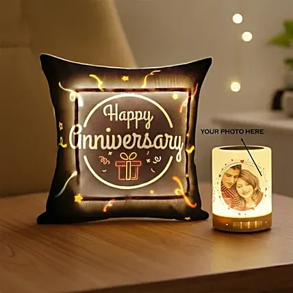 LED Cushion with Personalised Touch Lamp Portable Bluetooth Speaker: Personalised Gifts Singapore