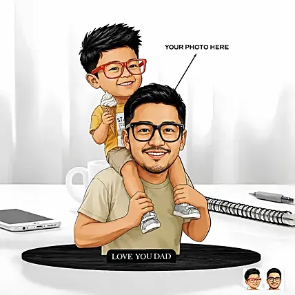 Personalised Caricature For Dad and Son: For Him