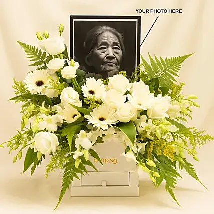 Personalised Frame Sympathy Flower Box: Gifts With Flowers