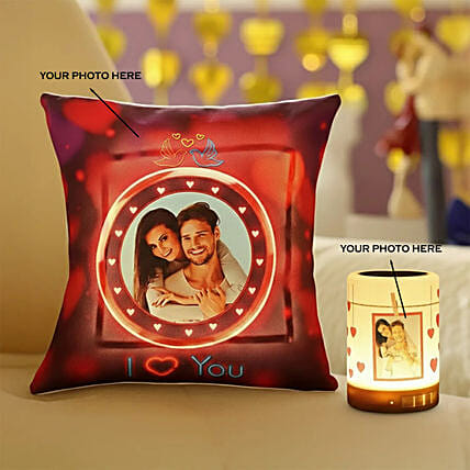 Personalised LED Cushion and Touch Lamp Portable Bluetooth Speaker: For Husband