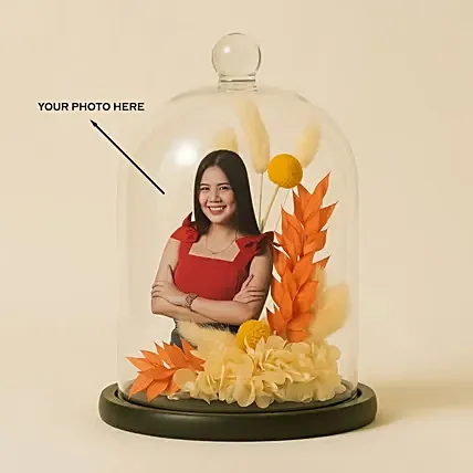 Personalised Preserved Flower Dome: Dried Flowers
