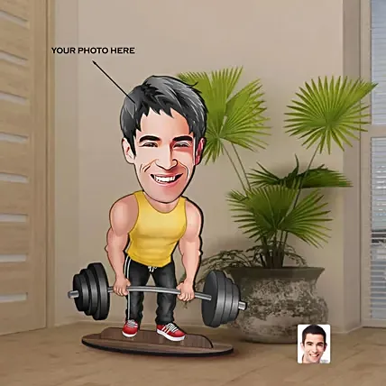 Personalized Gym Freak Men Caricature: Personalised Caricatures Gifts