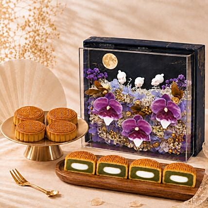 Lunar Blooms and Matcha Lotus with Mochi Mooncakes: Mooncake Delivery Singapore
