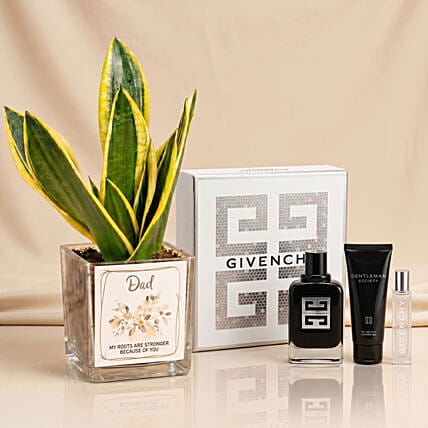 Fathers Day Plant & Givenchy Gentleman Gift Set: Perfumes for Him