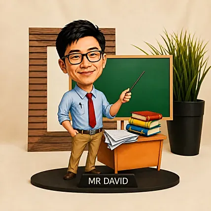 Personalized Male Teacher Caricature: Teachers Day Gifts