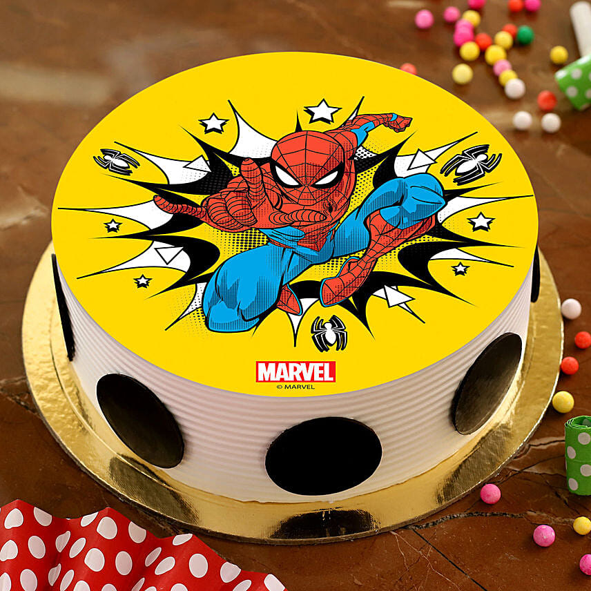 Boom Spiderman Pineapple Photo Cake