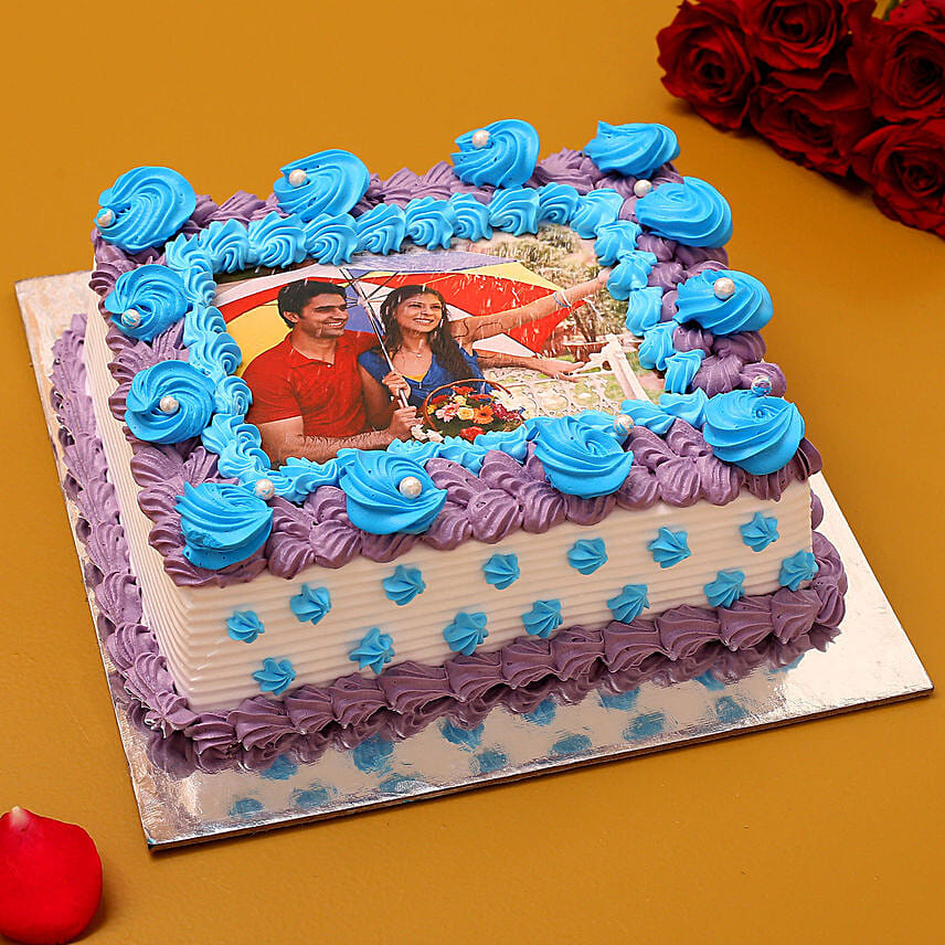 Couple Love Photo Cream Cake