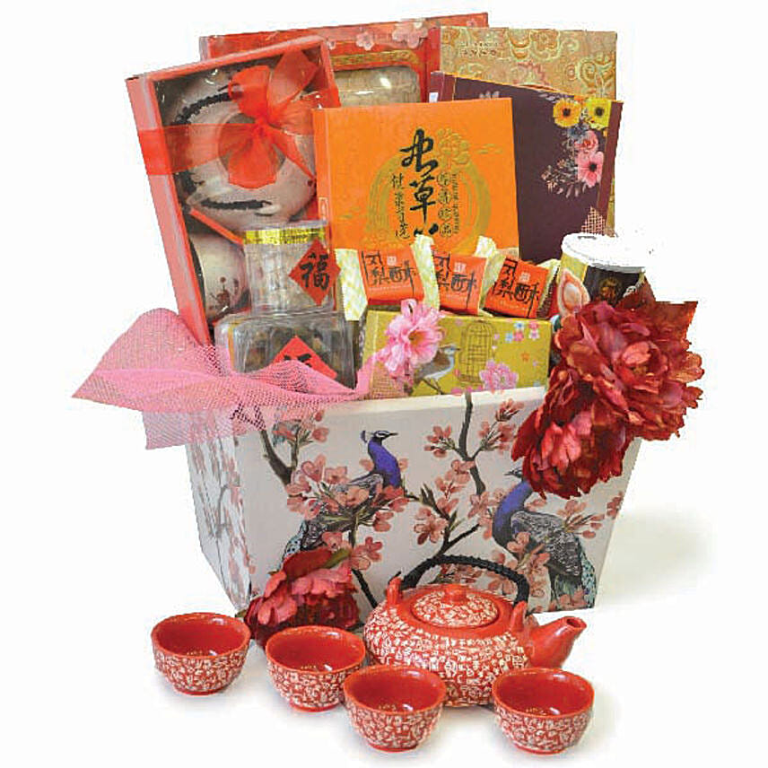 Flourishing Year Teapot Set Hamper