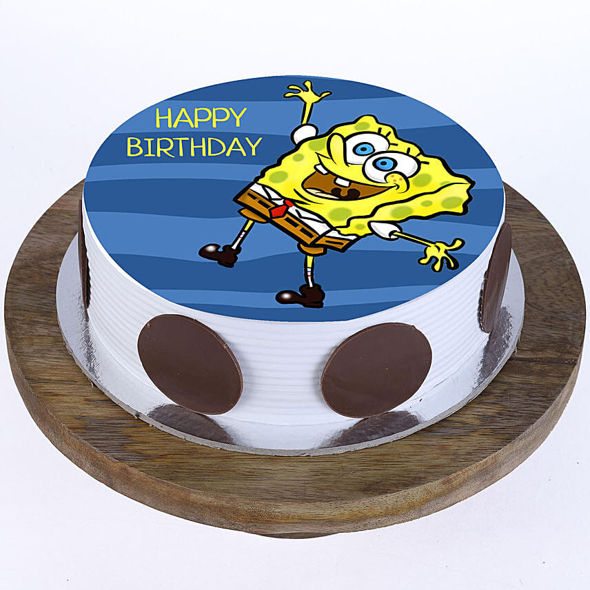 Happy Spongebob Photo Cake