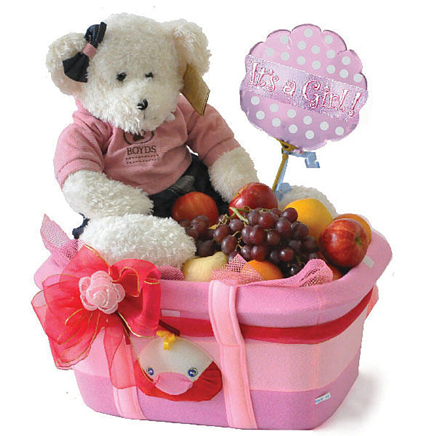 Newborn Baby Girl Shower Hamper