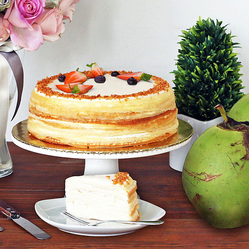 Tempting Coconut Crepe Cake