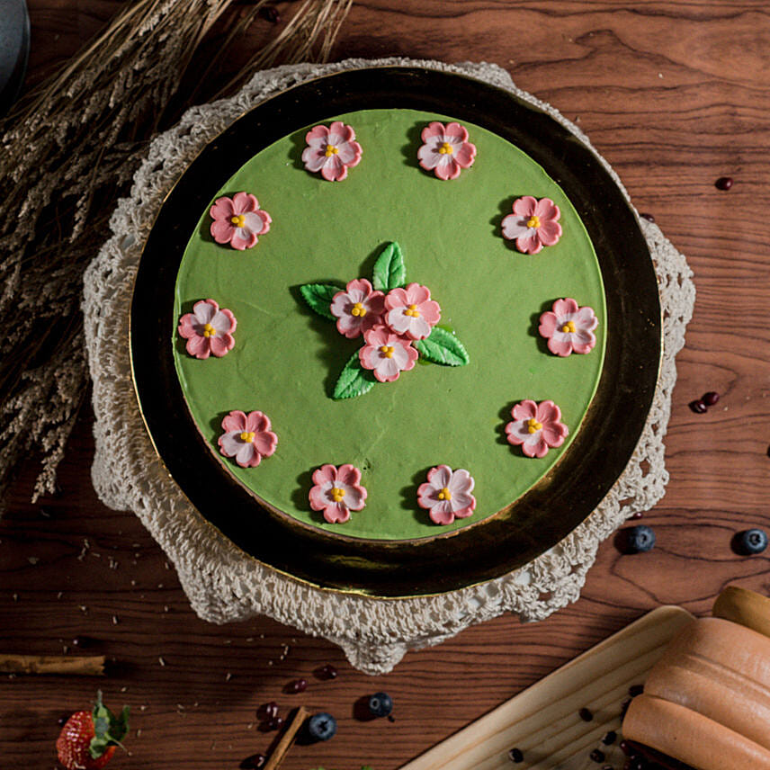 Tempting Green Tea Red Bean Cheesecake