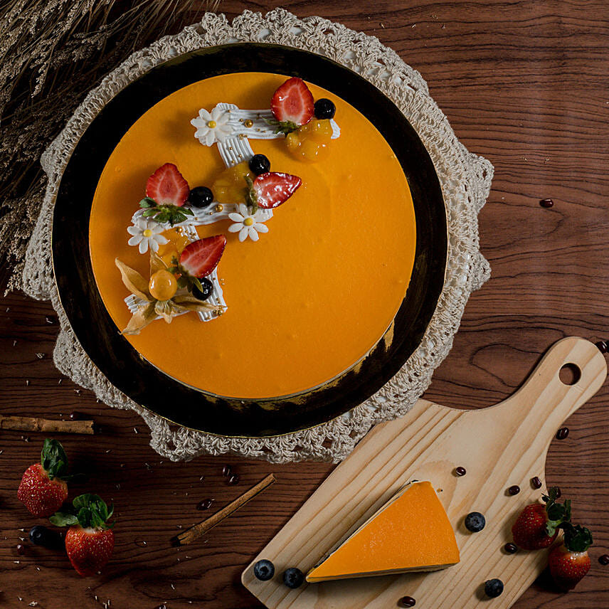 Tempting Mango Jelly Cheesecake