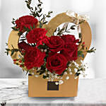 Love Flower Box Arrangement of Roses & Carnations