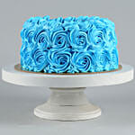 Blue Roses Photo Chocolate Cake