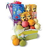 Cloth Playbooks Duo And Mixed Fruits Baby Shower Hamper