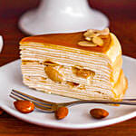 Tempting Salted Caramel Almond Crepe Cake