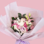 Blissfull Mixed Roses Beautifully Wrapped Bouquet