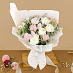 Charming Cream And Pink Roses Bouquet 6 Stems