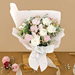 Charming Cream And Pink Roses Bouquet 99 Stems