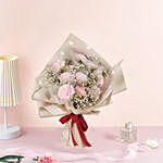 Delightful Pink Carnations Beautifully Tied Bouquet