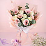 Graceful Gerberas And Roses Bouquet 6 Stems