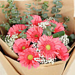 Gracious Pink Gerberas Beautifully Tied Bouquet MYS