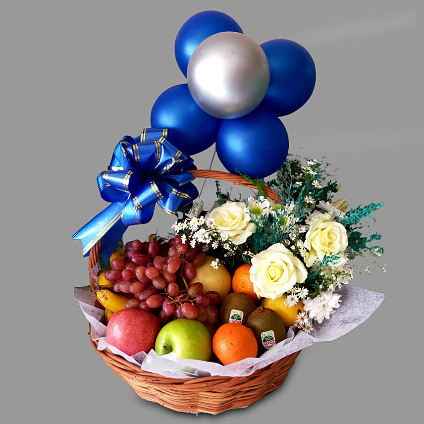 Fruits With Flowers And Balloons