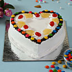 Heart Shaped Pineapple Gems Cake Half Kg