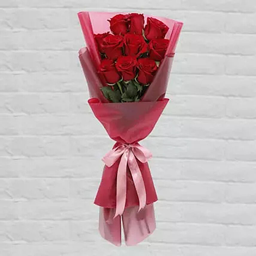 10 Red Roses Lovely Bouquet