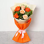 Orange and Peach Roses Bouquet