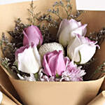 Purple & White Roses Bouquet