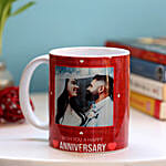 Personalised Anniversary Red Heart Mug