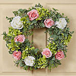 Beautiful Wreath of Roses and Hydrangea