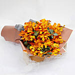 10 Orange Mokara Orchids Bunch