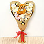 Heart Shaped Teddy Bear and Chocolate Bouquet