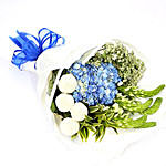 Azure Hydrangea and Button Mums Mix Bouquet