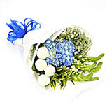 Azure Hydrangea and Button Mums Mix Bouquet