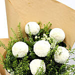 Elegant Bouquet Of White Ball Mums