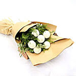 Elegant Bouquet Of White Ball Mums