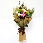 Mixed Roses and Green Trick Flower Bouquet
